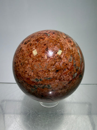 Fire Calcite Crystal Sphere. 53mm. Amazing New Material. Beautiful Display Sphere With A Nice UV Reaction.