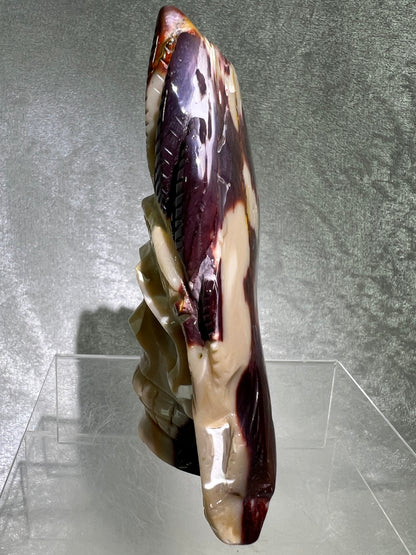 Mookaite Crystal Skull Carving. High Quality Crystal Indian Skull. Amazing Piece Of Art.