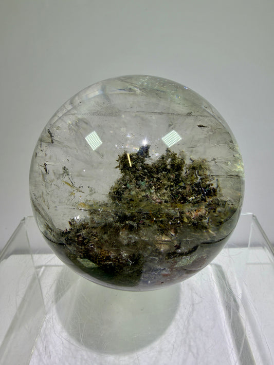 Garden Quartz Lodolite Sphere. 70mm. High Quality Landscape Quartz. Beautiful Large Display Sphere