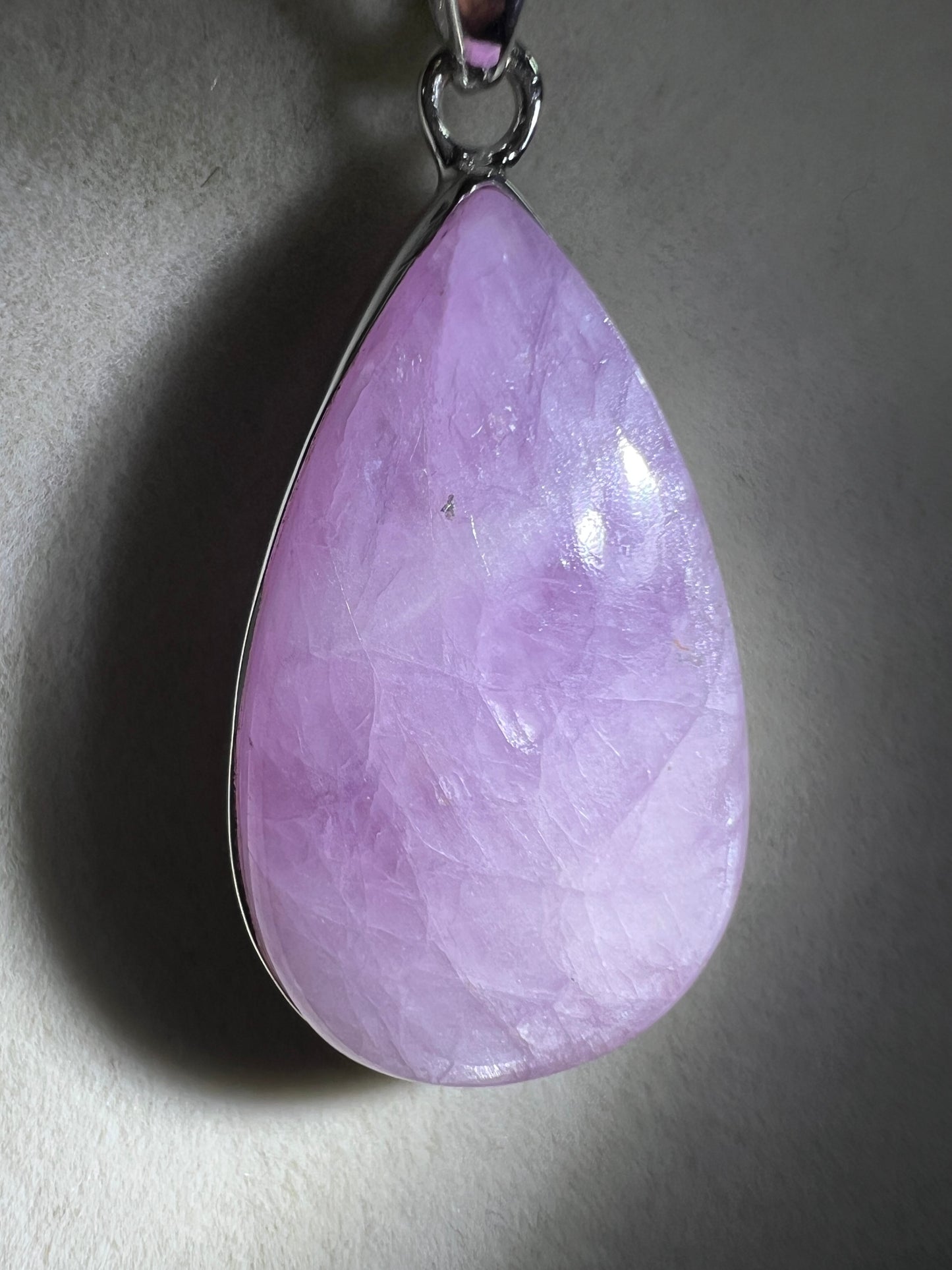 Kunzite Crystal Pendant. Beautiful S925 Silver Crystal Jewelry. Amazing Colors With Great Flash!