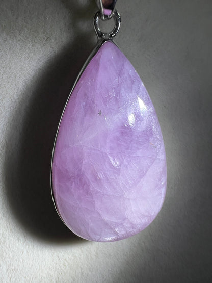 Kunzite Crystal Pendant. Beautiful S925 Silver Crystal Jewelry. Amazing Colors With Great Flash!