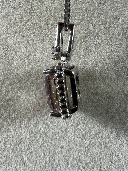 Mystic Topaz Crystal Pendant. S925 Silver Setting And Necklace. Gorgeous Mystic Topaz Gemstone.
