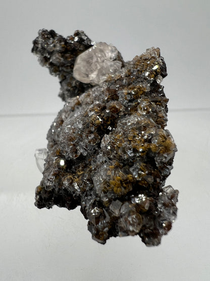 Black Diamond Calcite Specimen. Stunning Flash! Amazing Calcite Cluster On Matrix. Very Cool Crystal Display Piece.