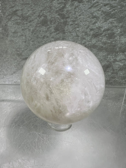 White Moonstone Crystal Sphere. Rare White Moonstone With Gorgeous Blue Flash. Nice Quality Display Sphere