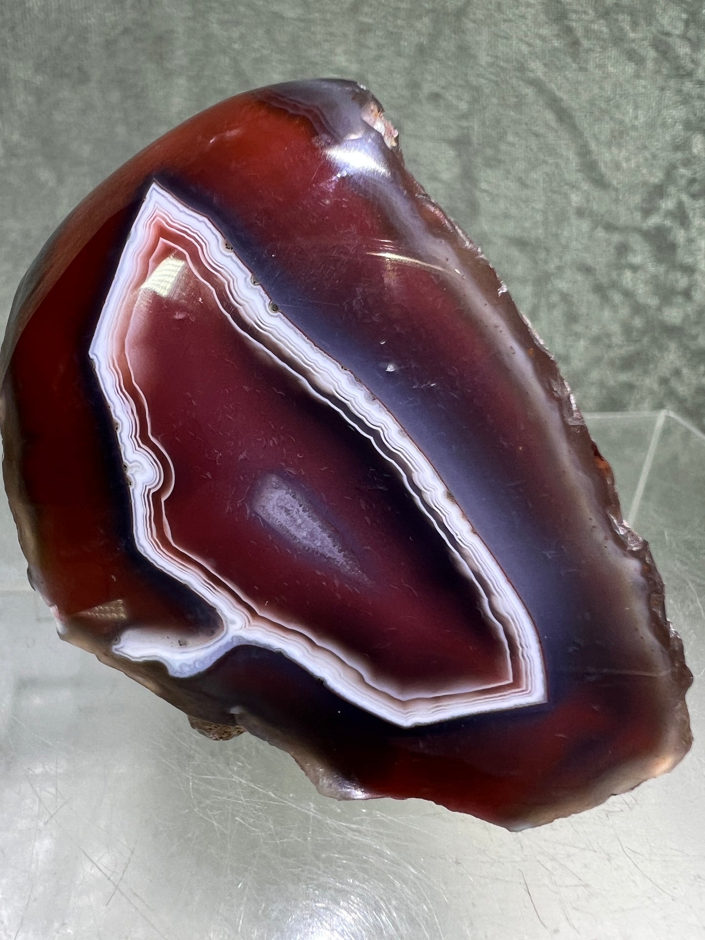 Red Sashe River Agate Freeform. Gorgeous Semi Polished Freeform From Zimbabwe. High Quality Rare Display Crystal