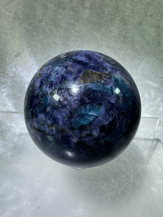 Iolite Crystal Sphere. 62mm. Beautiful Rare Water Sapphire From Madagascar. Amazing Rare Cordierite Display Sphere.