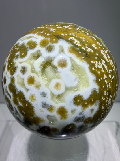 Ocean Jasper Sphere. 52mm. Beautiful Sugar Druzy Sphere. High Quality Amazing Display Crystal