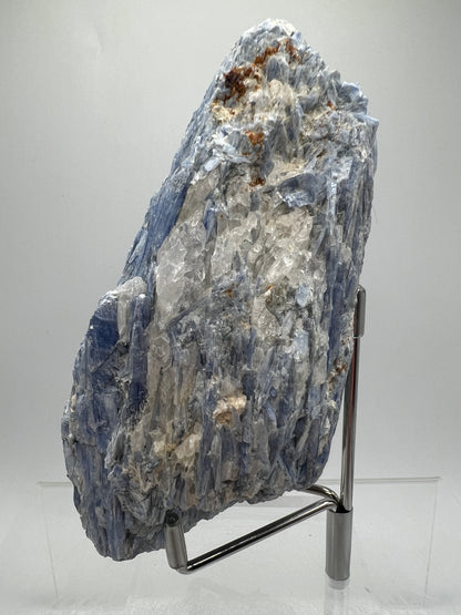 Kyanite And Quartz Mineral Specimen. Beautiful Raw Blue Kyanite Cluster.