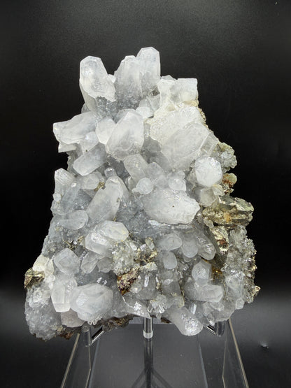 Pyrite And Mangano Calcite Display Specimen. Large High Quality Pyrite And UV Reactive Calcite From Peru. Amazing Rare Multi Mineral Specimen.