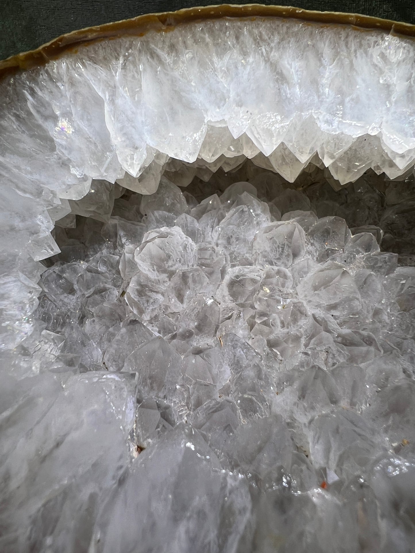 Quartz Geode From Brazil. Stunning Large Polished Geode With Amazing Points. Incredible Display Crystal.