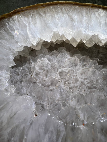 Quartz Geode From Brazil. Stunning Large Polished Geode With Amazing Points. Incredible Display Crystal.