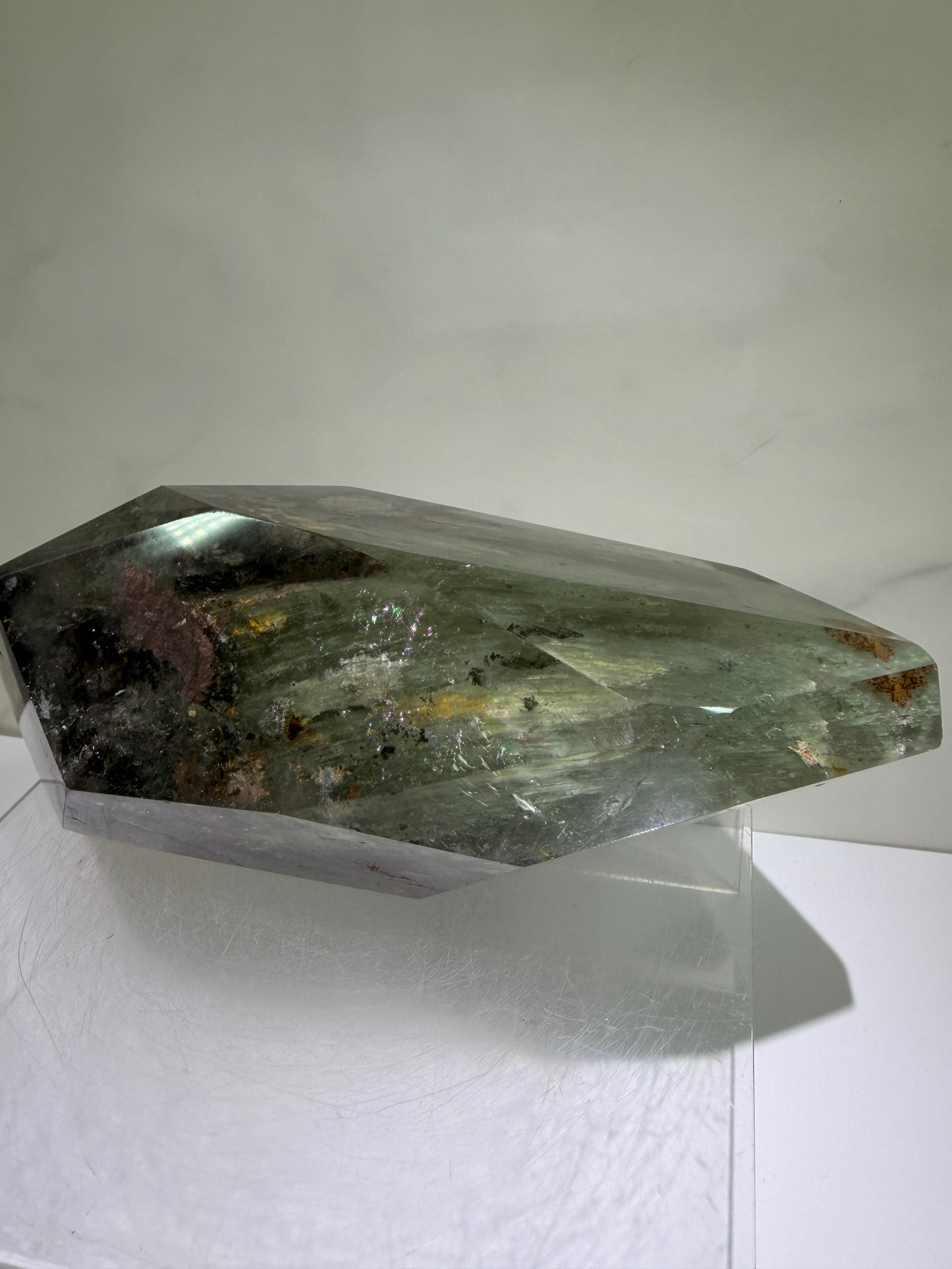 Garden Quartz Polished Freeform. Extra Large Four Seasons Landscape. High Quality Crystal. Very Full And Colorful.