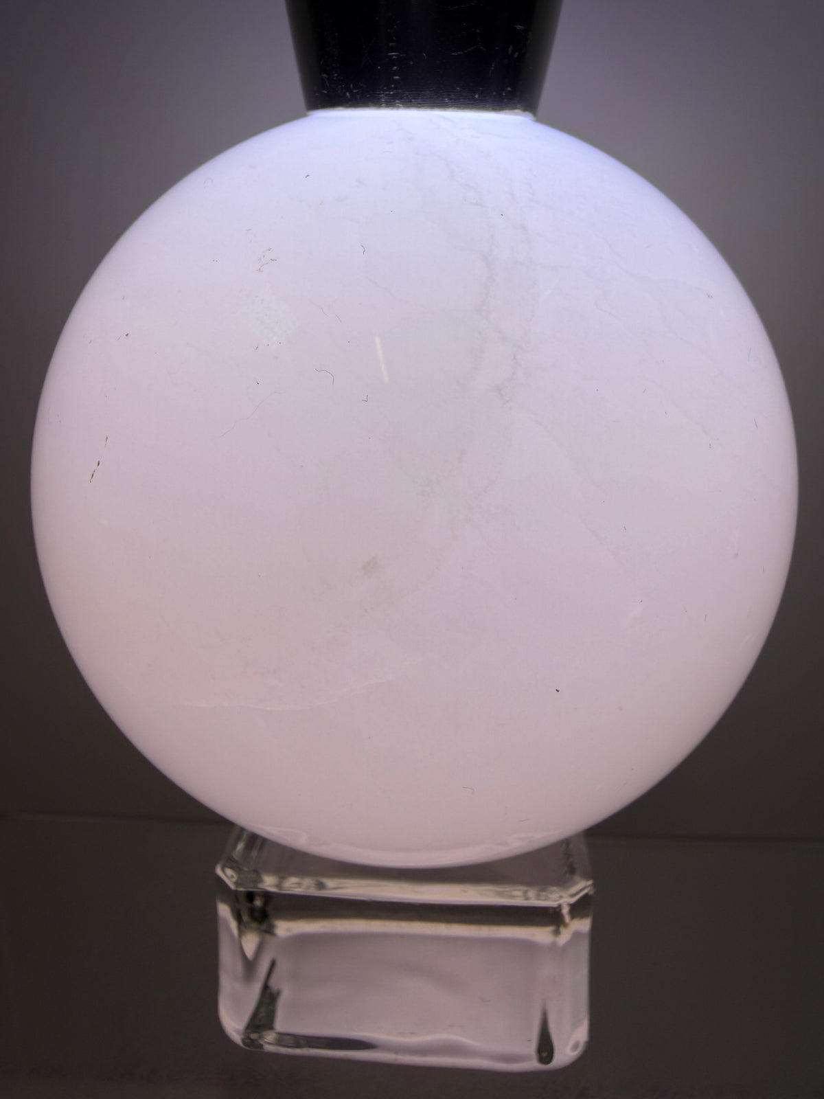 Mangano Calcite Sphere. 70mm. Very Intense Orange UV Reaction. Large High Quality Display Crystal.