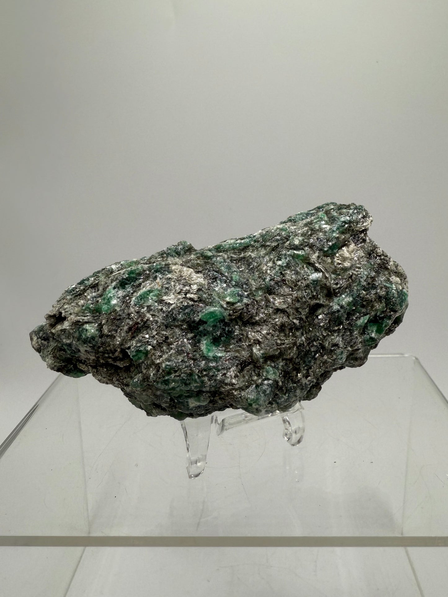 Emerald Mica In Matrix Specimen. Incredible Chrome Muscovite From Zimbabwe. Beautiful One Of A Kind Rare Crystal