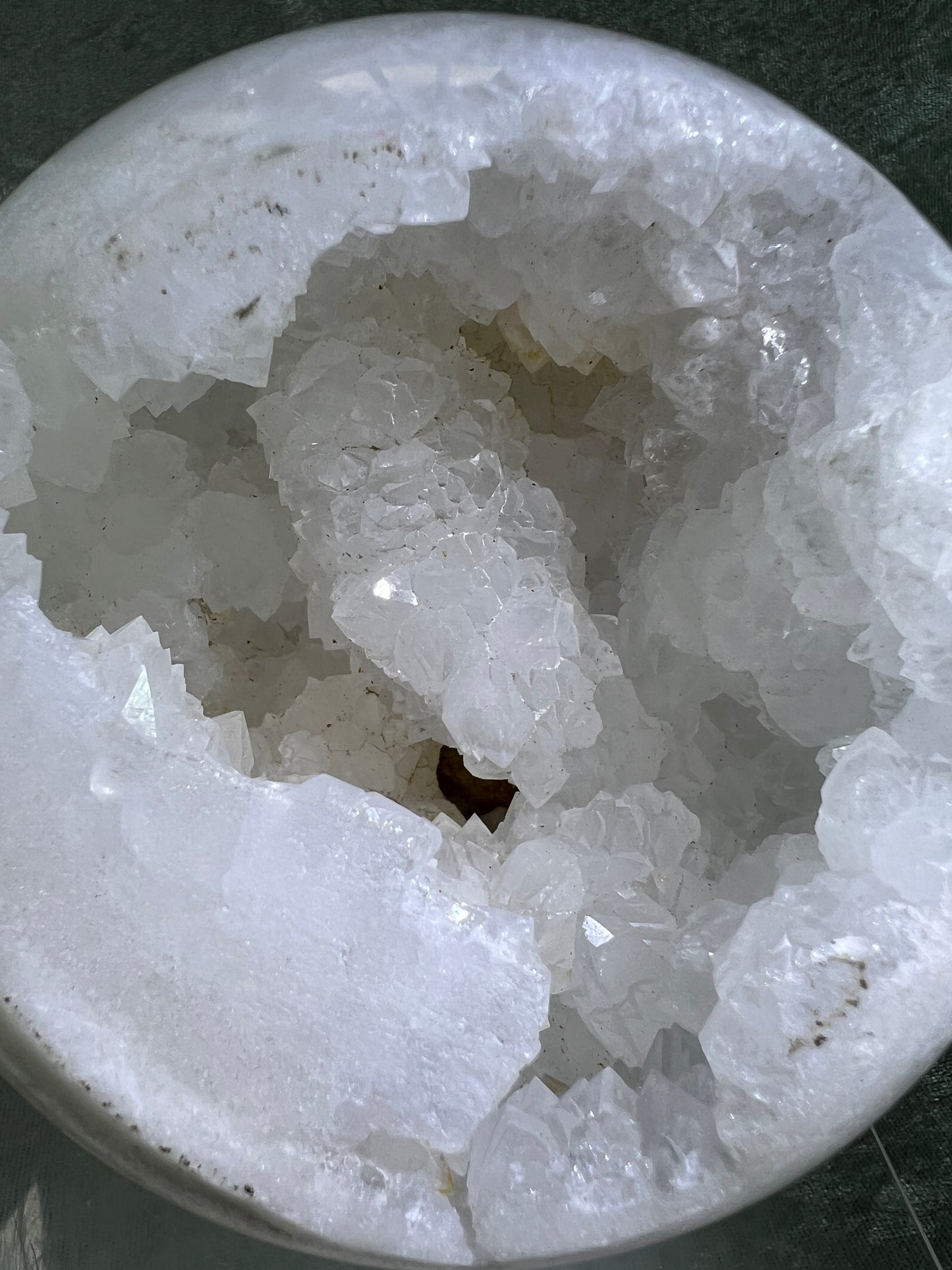 Aragonite And Quartz Druzy Sphere. 142mm, 6.2 lbs. Massive Rare Display Sphere.