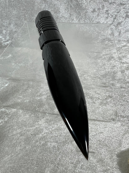 Black Obsidian Dagger Carving. 9 Inches Long. Amazing Crystal Display Carving.