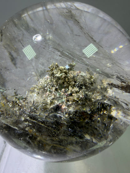 Garden Quartz Lodolite Sphere. 70mm. High Quality Landscape Quartz. Beautiful Large Display Sphere