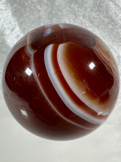 Carnelian Agate Sphere. 60mm. Incredible Colors And Banding