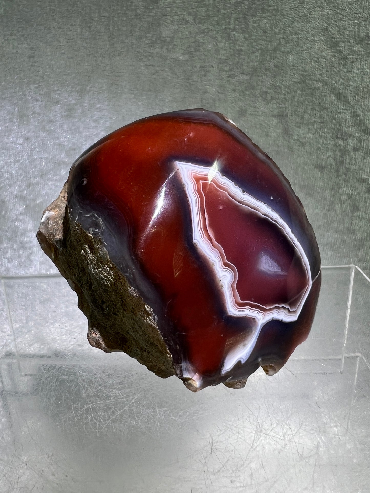 Red Sashe River Agate Freeform. Gorgeous Semi Polished Freeform From Zimbabwe. High Quality Rare Display Crystal