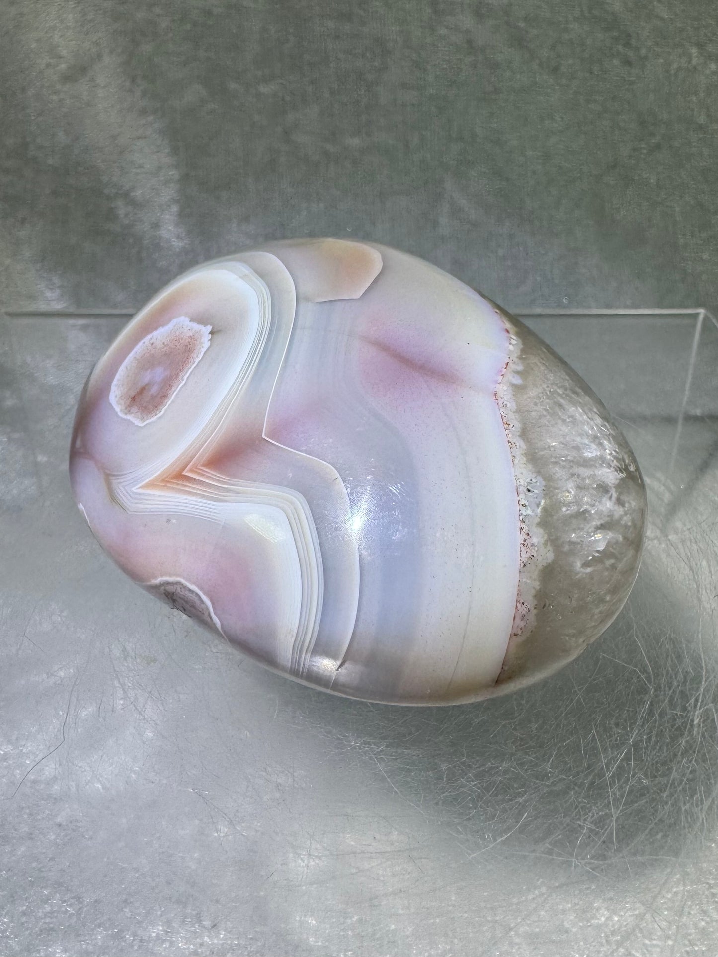 Red Sashe River Agate Freeform. Stunning Polished Druzy Freeform From Zimbabwe. Gorgeous Rare Display Crystal