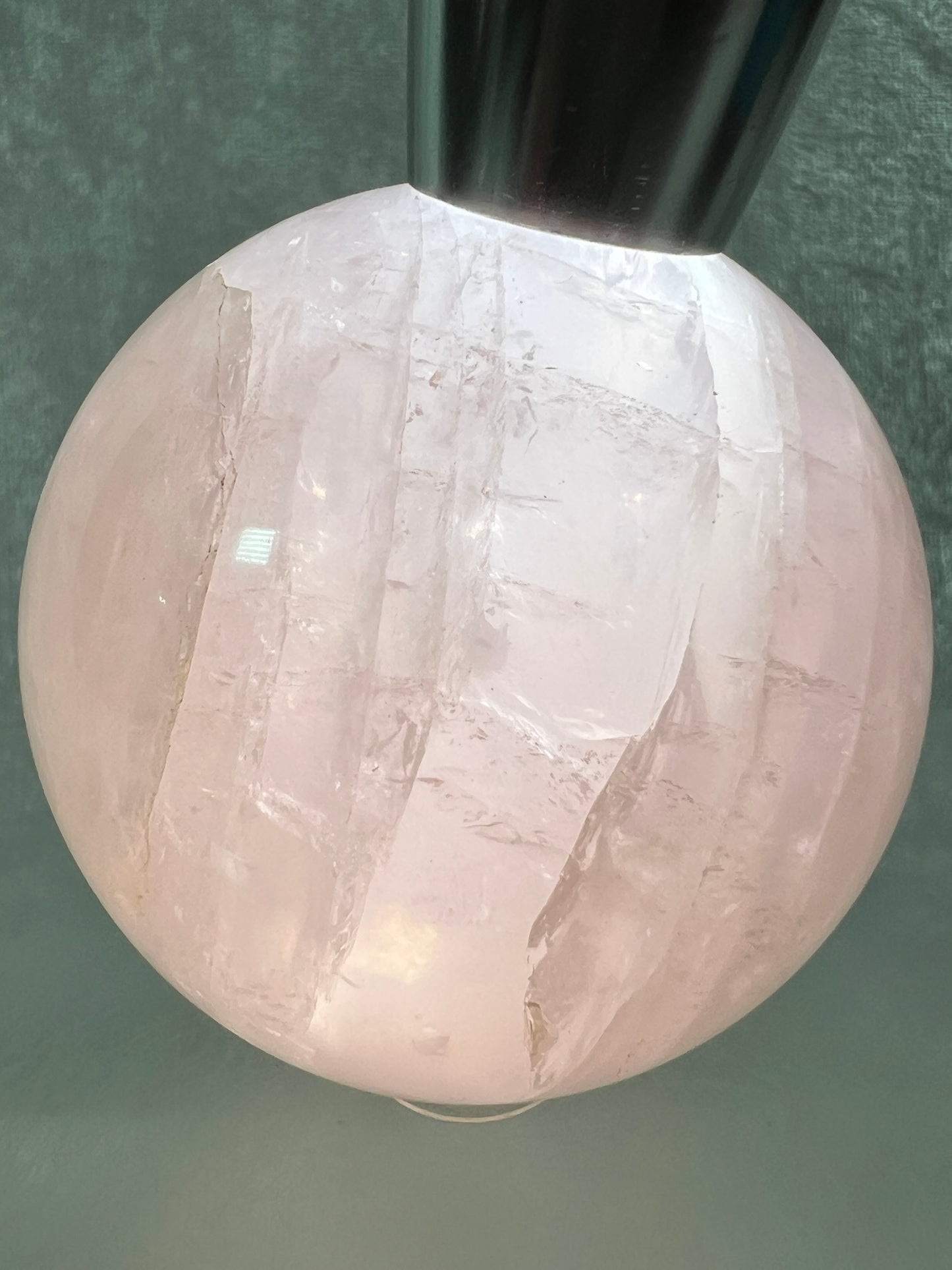 Rose Quartz Sphere. Rare Star Rose Quartz With Rainbows And Asterisms. High Quality Display Sphere.