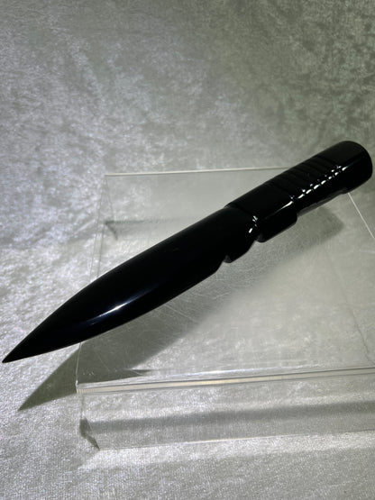 Black Obsidian Dagger Carving. 9 Inches Long. Amazing Crystal Display Carving.