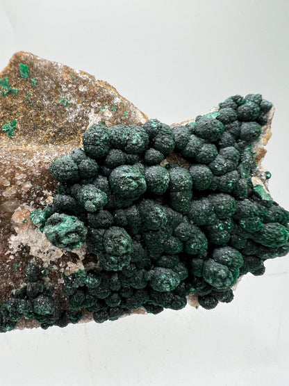 Ball Malachite On A Flashy Dolomite Matrix. Stunning Rare Malachite From Congo. Amazing Mineral Display Specimen.