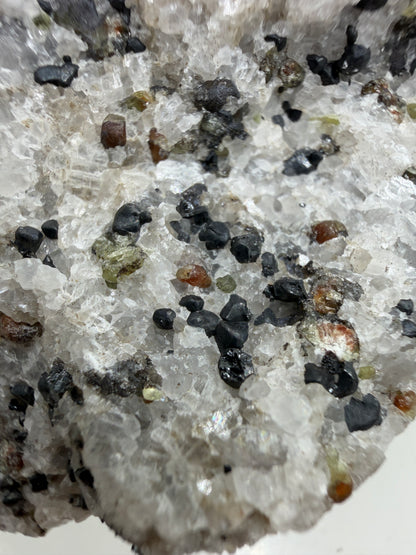 Franklinite, Willemite, And Calcite UV Specimen. Beautiful UV Reactive Crystals With Stunning Colors. High Quality Display Crystal
