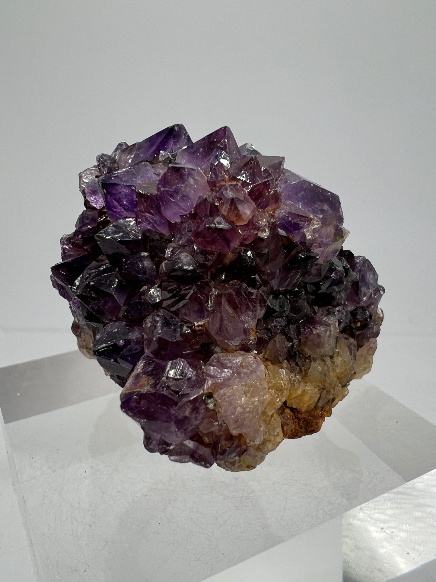 Amethystos Crystal Specimen. Gorgeous Amethyst Cluster From South Africa. Rare Deep Purple Display Crystal
