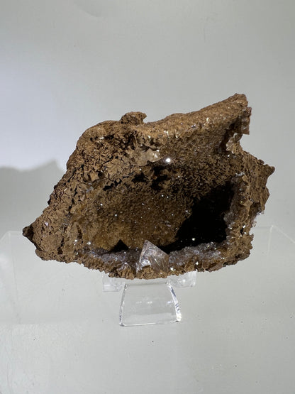 Brown Diamond Calcite Specimen. Stunning Druzy Flash! Incredible Cave Formation. Very Unique Crystal Display Piece.