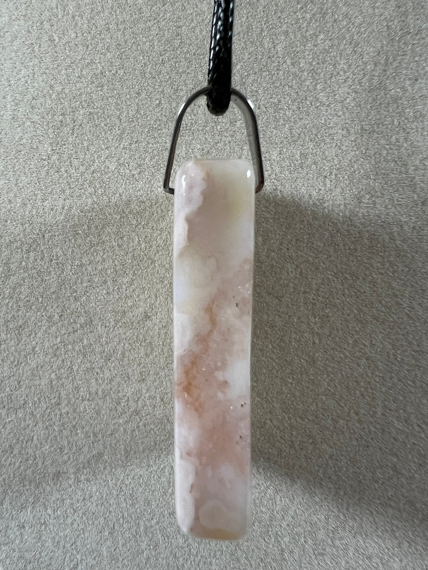 Flower Agate Rectangle Pendant. Lovely Agate Pendant From Madagascar. High Quality Crystal Jewelry