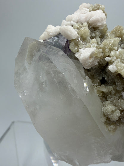 Clear Quartz And Fluorite Display Specimen. World Famous Yaogangxian Cluster. Beautiful Porcelain Fluorite Cubes. High Quality Mineral Specimen.