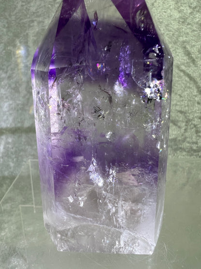 Phantom Amethyst Tower. Gorgeous Amethyst With Amazing Rainbows. High Quality Rare Crystal.