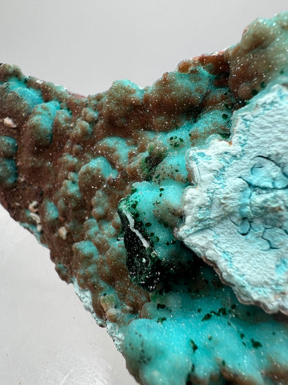 Chrysocolla, Copper, And Malachite Specimen. Rare Druzy Copper On Chrysocolla. Gorgeous High Quality Display Crystal.
