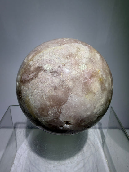 Pink Amethyst Crystal Sphere. 75mm. Gorgeous Druzy Amethyst And Flower Agate Sphere. Amazing Display Crystal.