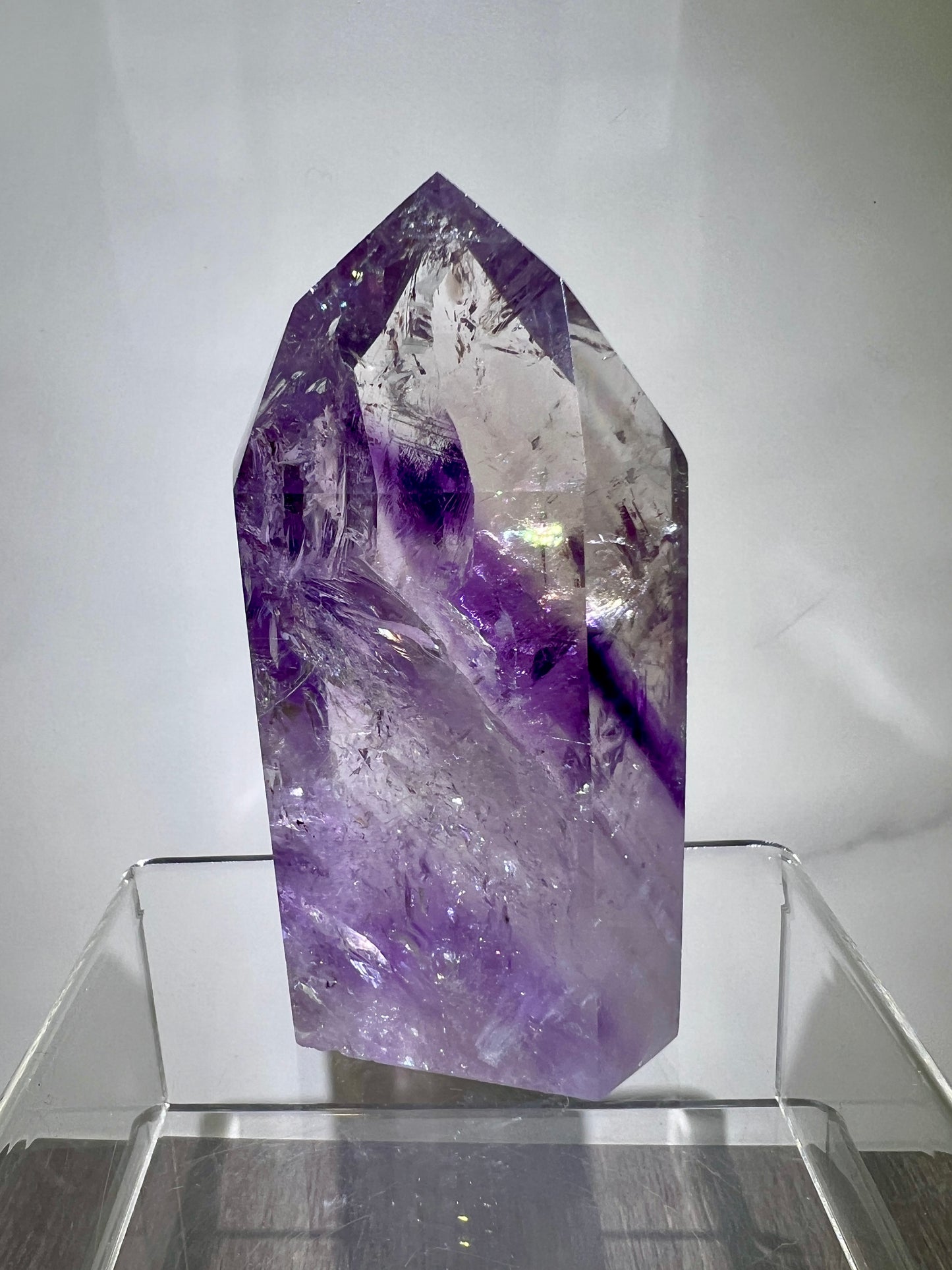 Phantom Amethyst Tower. Rare Amethyst With Amazing Rainbows. High Quality Beautiful Crystal.