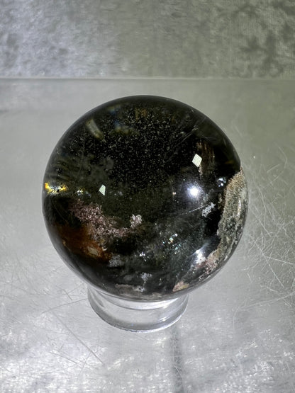 Garden Quartz Lodolite Sphere. Amazing High Quality Four Seasons Landscape.