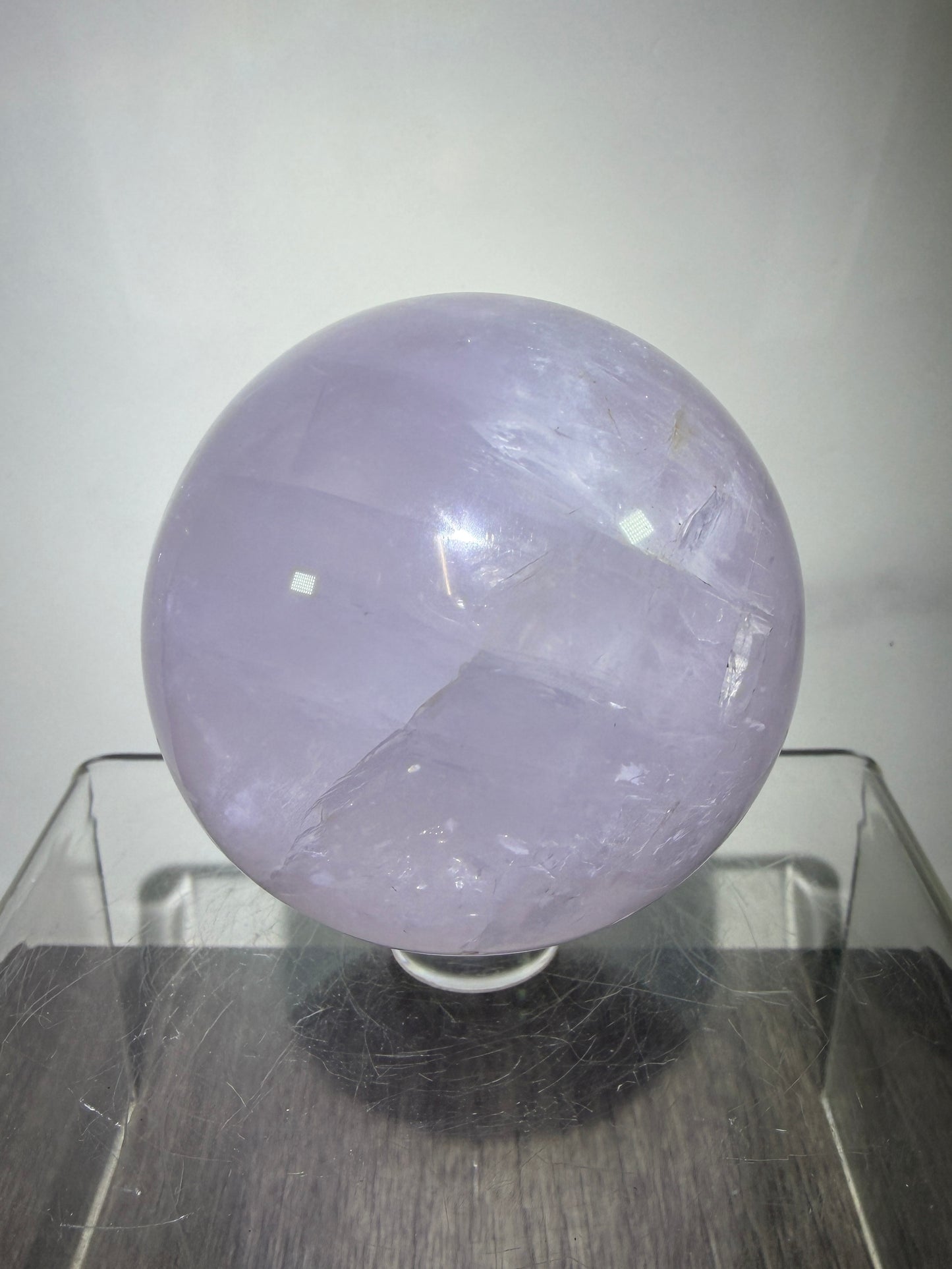 Lavender Rose Quartz Sphere. Rare Color Rose Quartz With Rainbows And Asterisms. High Quality Display Sphere.