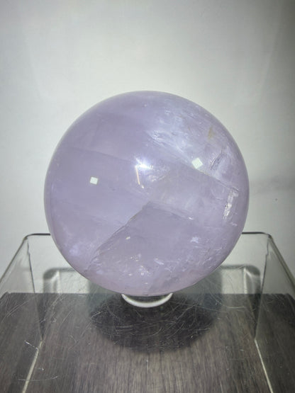 Lavender Rose Quartz Sphere. Rare Color Rose Quartz With Rainbows And Asterisms. High Quality Display Sphere.