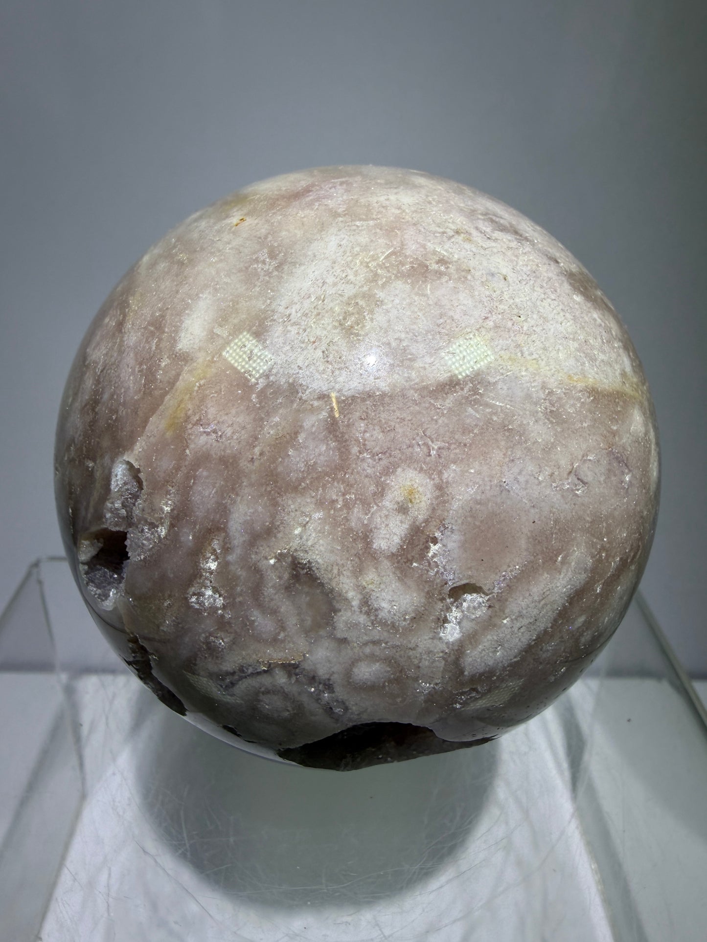 Pink Amethyst Crystal Sphere. 75mm. Gorgeous Druzy Amethyst And Flower Agate Sphere. Amazing Display Crystal.