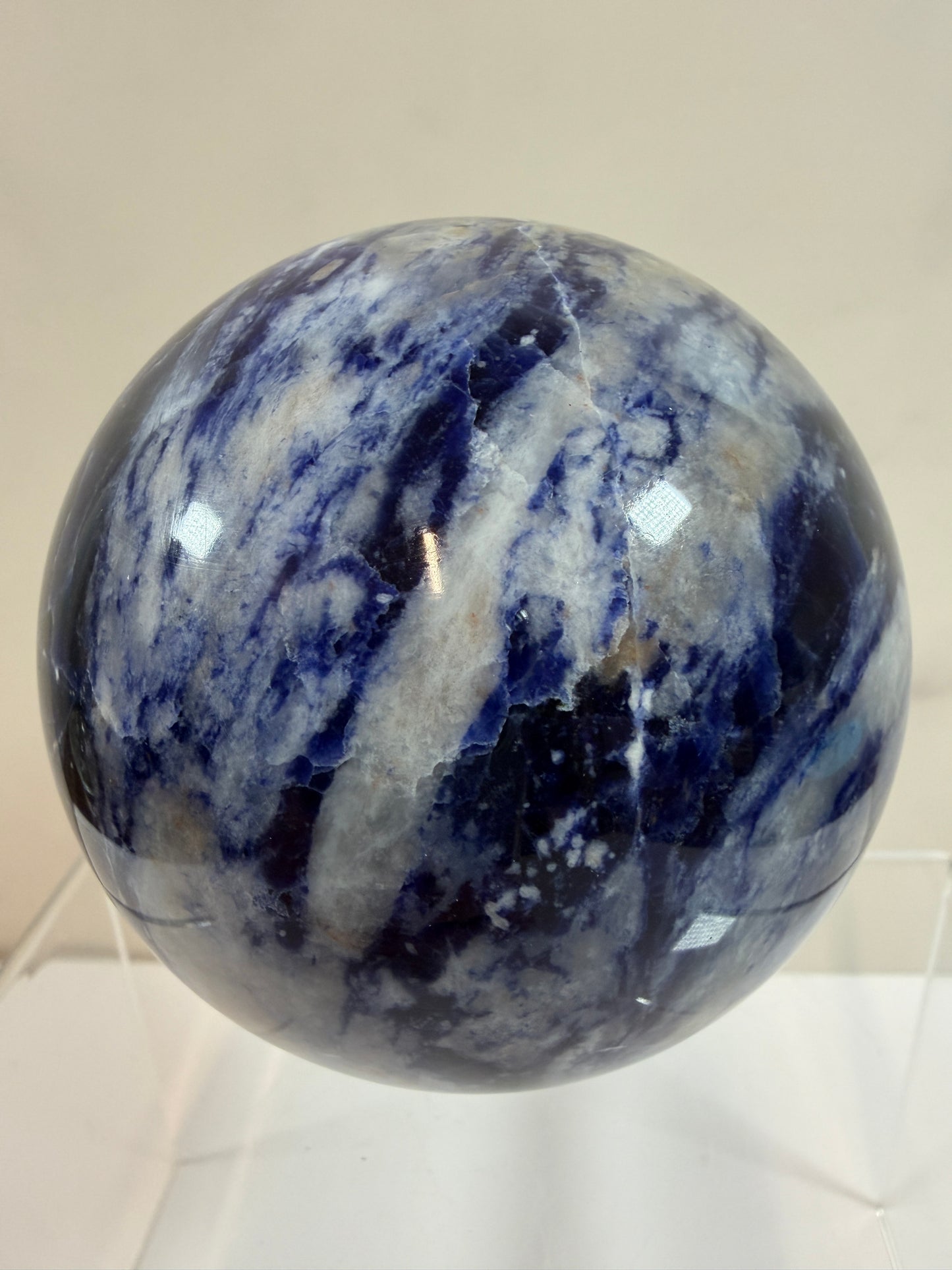 Sodalite Crystal Sphere. 74mm. Beautiful Sodalite From Namibia. Gorgeous Display Crystal.