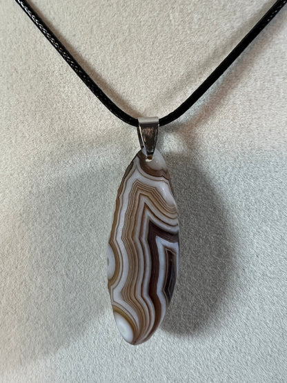 Gobi Agate Pendant. Beautiful Brown And White Gobi Desert Agate. World Famous Rare Botryoidal Chalcedony. Very Unique Crystal Necklace!