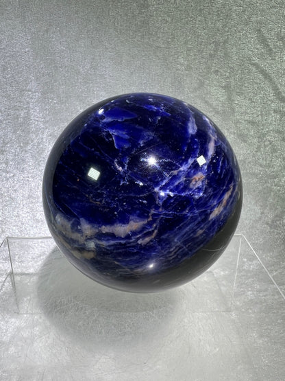 Sodalite Crystal Sphere. 84mm. Stunning Deep Dark Blue Sodalite From Namibia. Gorgeous High Quality Display Crystal.