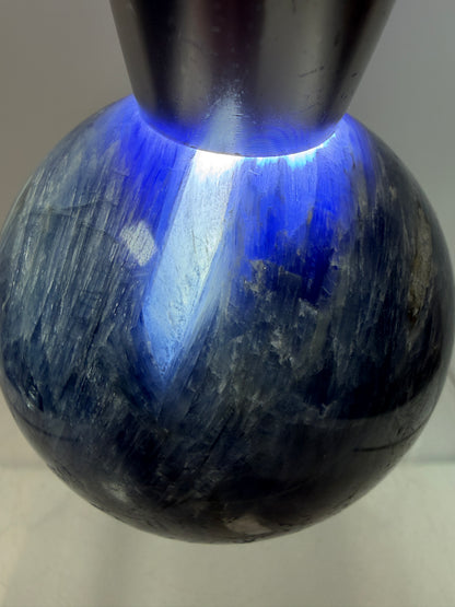 Kyanite Crystal Sphere. 60mm. Amazing Blue Kyanite Display Sphere. Rare Crystal With Stunning Flash