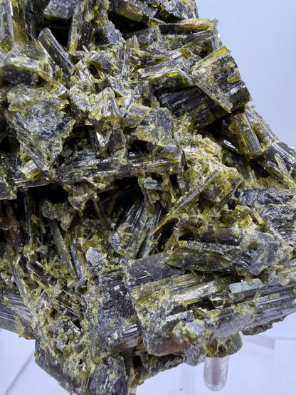 Green Tourmaline Cluster. Gorgeous Rare Tourmaline Specimen From Madagascar. Amazing Mineral Display Crystal.