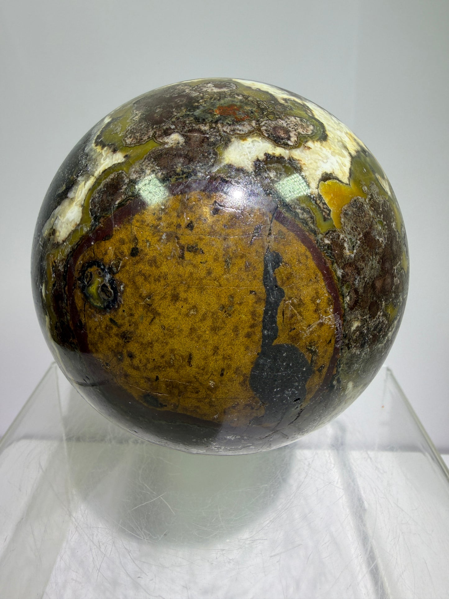 Warring States Agate Sphere. 88mm. Stunning Stalactite Druzy. Very Rare And Unique Display Sphere
