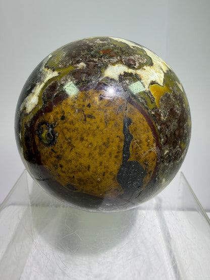 Warring States Agate Sphere. 88mm. Stunning Stalactite Druzy. Very Rare And Unique Display Sphere