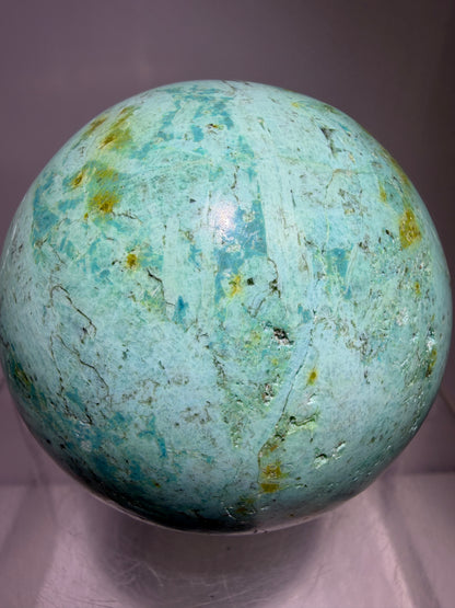 Chrysocolla Turquoise Sphere. 68mm. Beautiful Peruvian Turquoise. Amazing Display Sphere