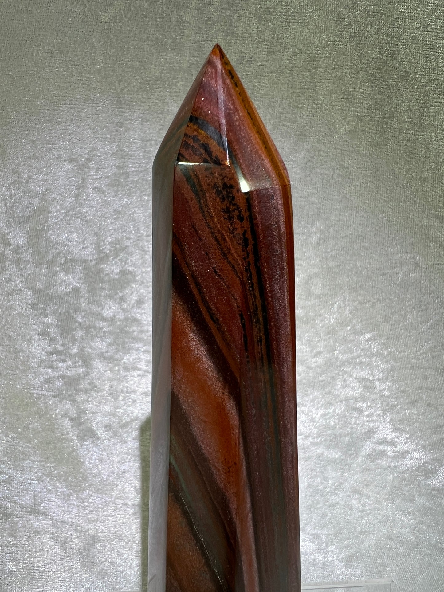 Tiger Iron Crystal Tower. 8.6 Inches. Gorgeous High Quality Tower With Stunning Patterns And Amazing Flash.