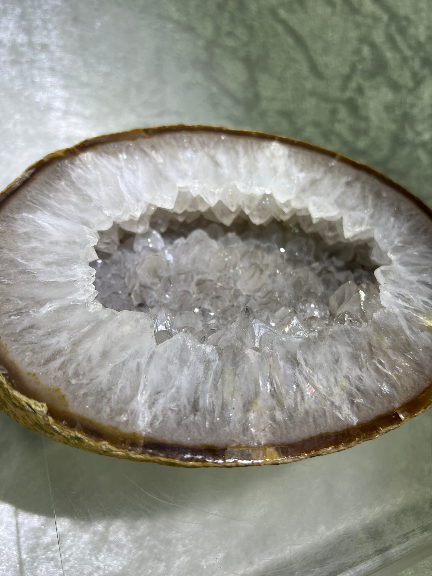 Quartz Geode From Brazil. Stunning Large Polished Geode With Amazing Points. Incredible Display Crystal.